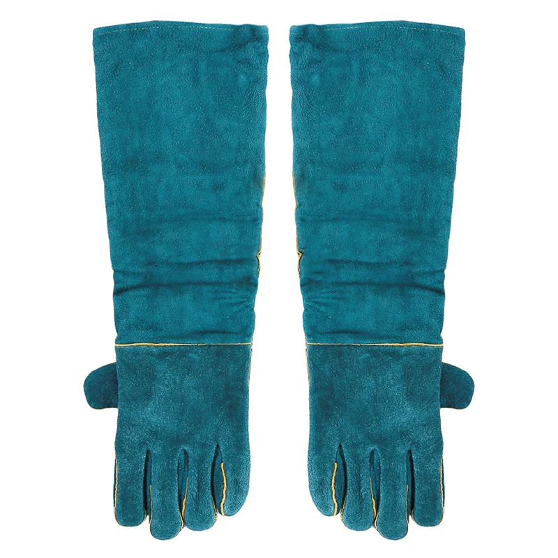 Safety Gloves Catch Dog Cat Reptile Animal Ultra Long Leather Green Pets Grasping Protective Green Iguana Anti Grasping Gloves