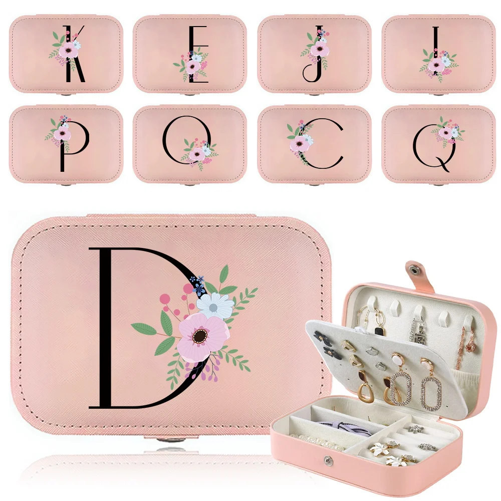 

2023 New Handy Jewelry Box Fashion Multifunctional Jewelry Storage Box Gift for Girls Flower and Black Pattern Prints