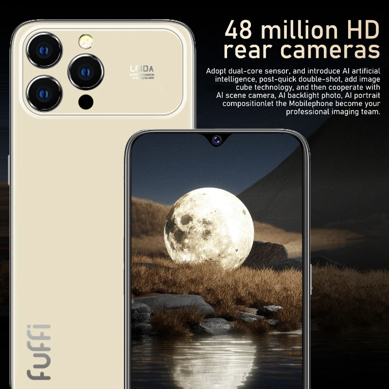 Global Vision 17 Pro Max Smartphone 5G Android 12 8GB RAM 512GB ROM 6.3 Inch Phone 2280x1080HD 24+48MP 4 5G Network Mobile Phone view 3