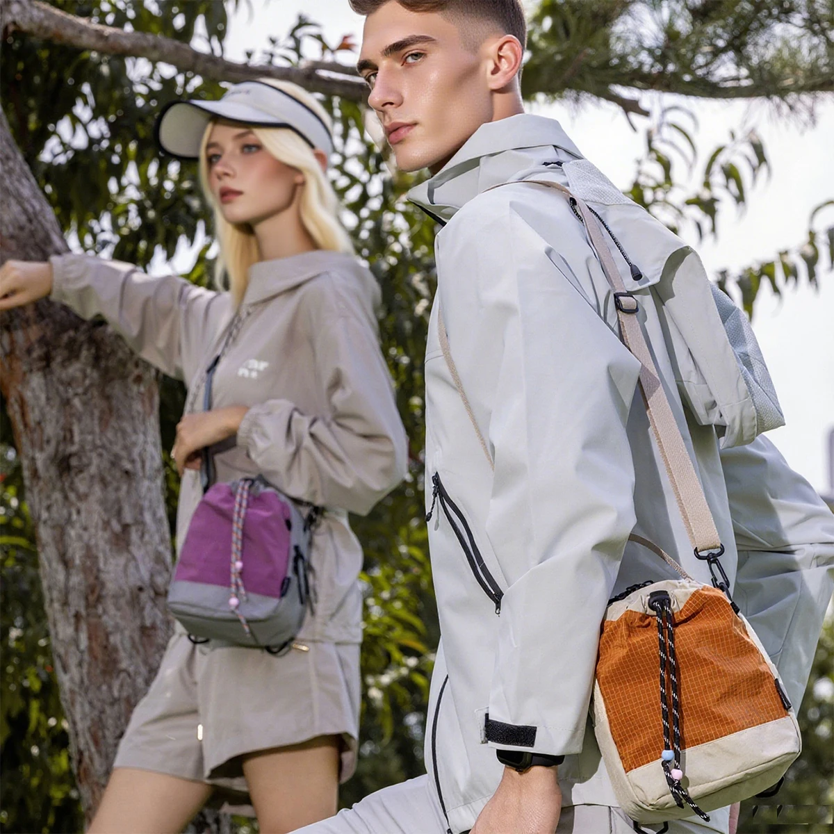 Multifunctional Camping Backpack, Women's Crossbody Bag, Outdoor Sports Cycling Water Bottle Bag, Lightweight Mobile Phone Bag, Lightweight for Commuting