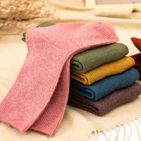 Korean Baby Children Girls Boys Striped Socks Kids School Uniform Stockings Vintage Solid Color Wool Long Socks Mid-calf Socks 3