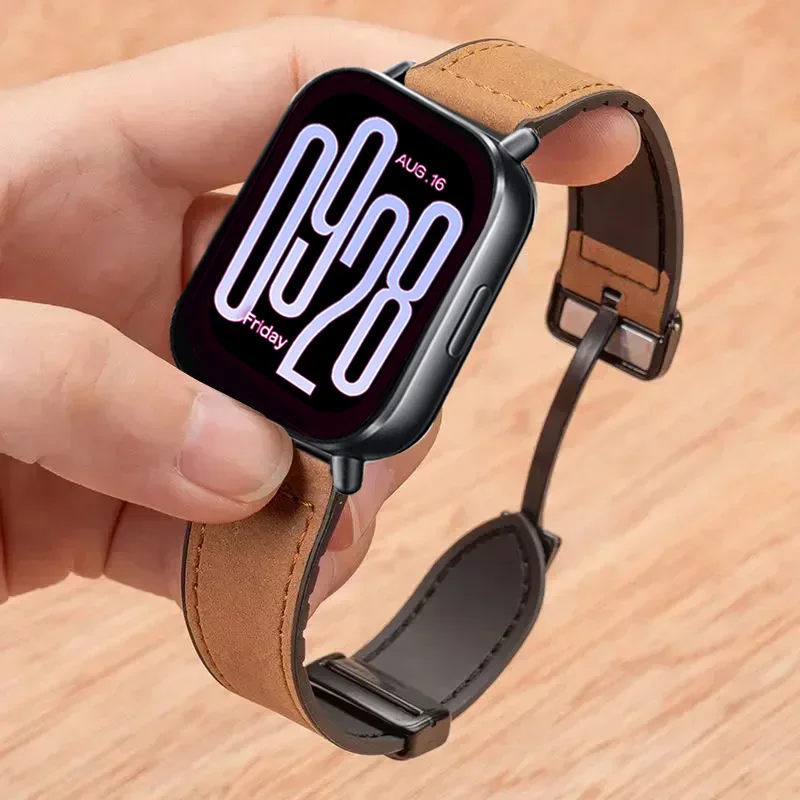 Premium Leather Strap with Metal Magnetic Buckle