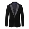 Men's Fashion Trend Velvet Groom Tuxedo Slim Fit Wedding Party Dress Business Casual Suit Jacket Banquet Single Blazers Coat 2