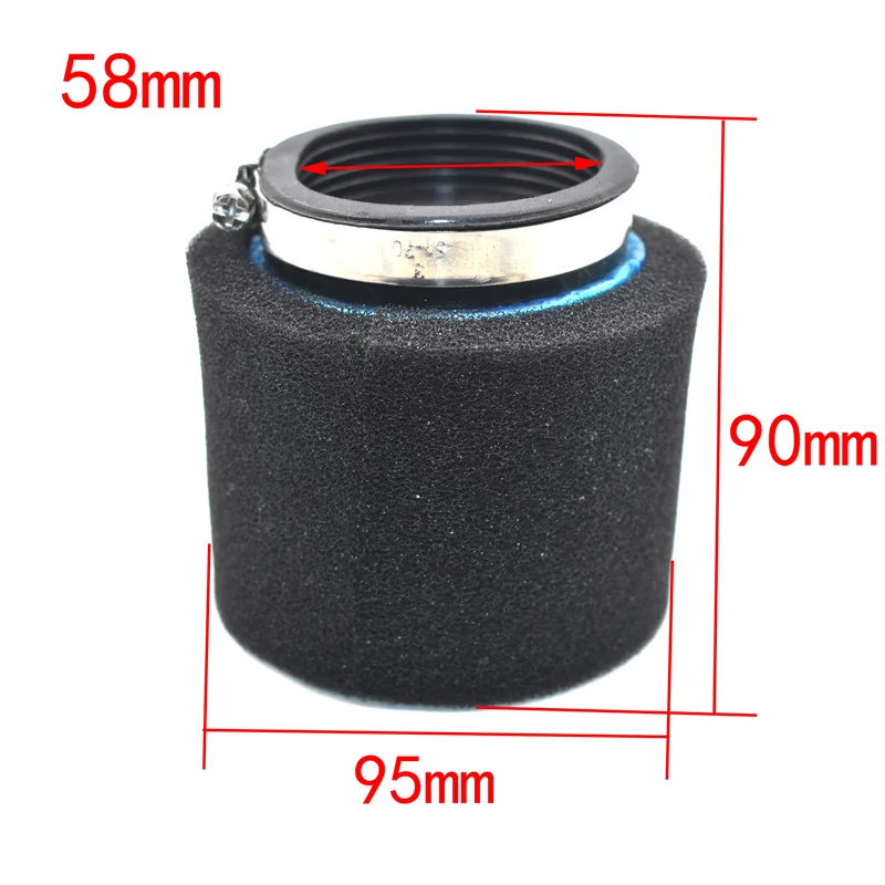 Universal Bend Elbow Neck Foam Air Filter Sponge Cleaner for Motorcycles and Scooters - Red