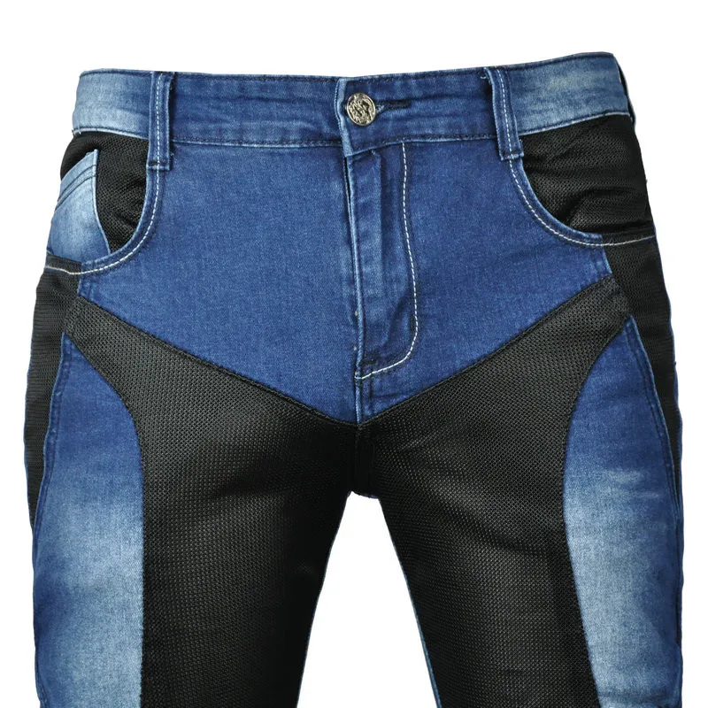 PK719 Upgrade Model Motorcycle Summer Riding Jeans With Breathable Net Knight CECertification Equipment Anti-fall Pants
