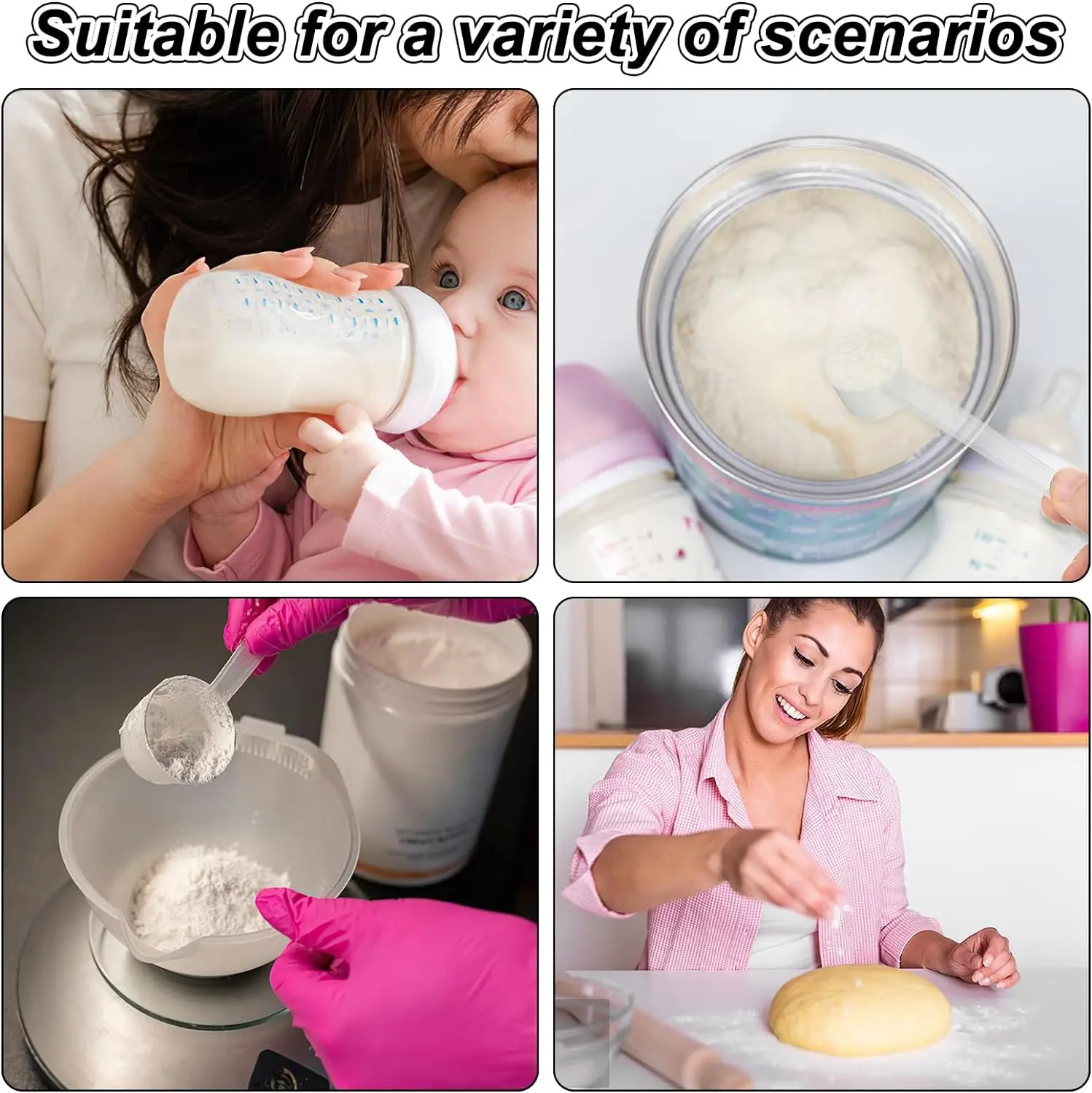 10Pcs 5ML Plastic kitchen measuring spoons,measuring spoon set Teaspoon Reusable Scoop Coffee Scoops for Canisters Liquids Powders Kitchen Cooking Tool