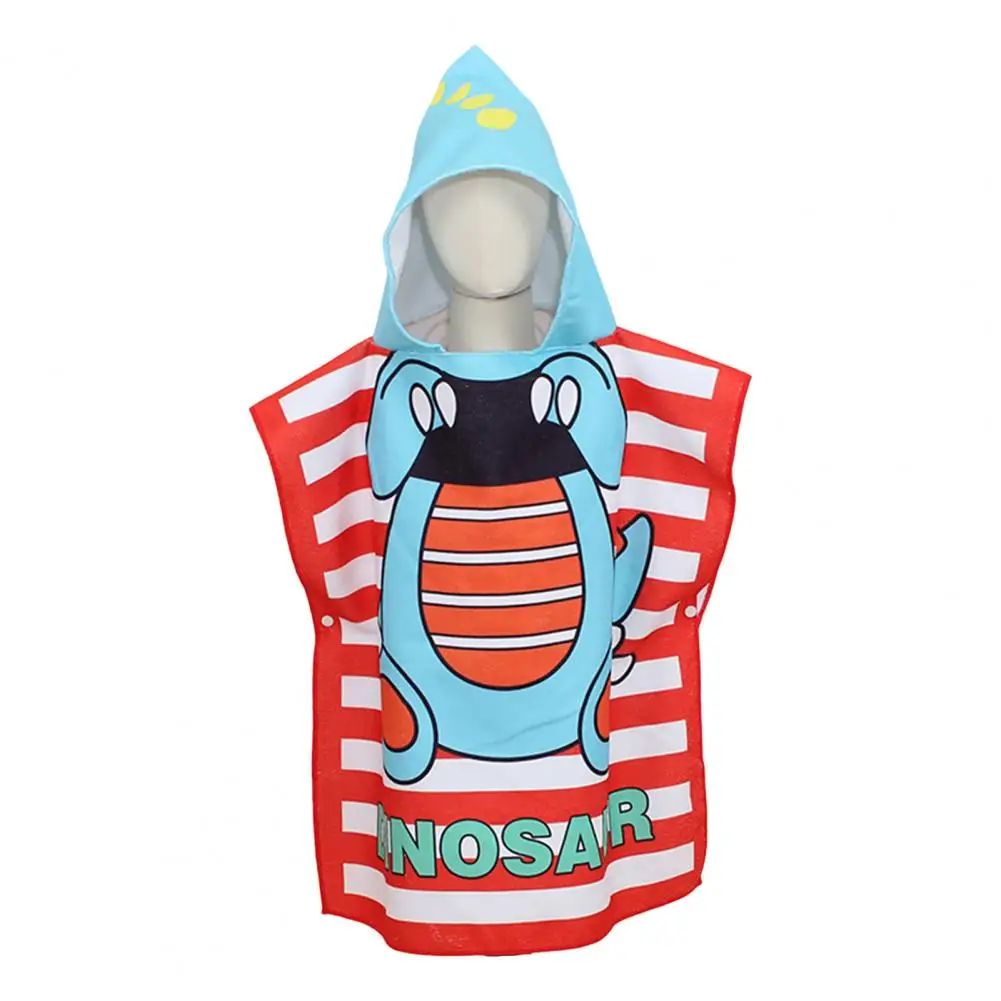 Children Bath Wrap with Hood Kids Cartoon Printed Hooded Beach Towel Poncho Quick-drying Super Absorbent for Toddlers for Pool
