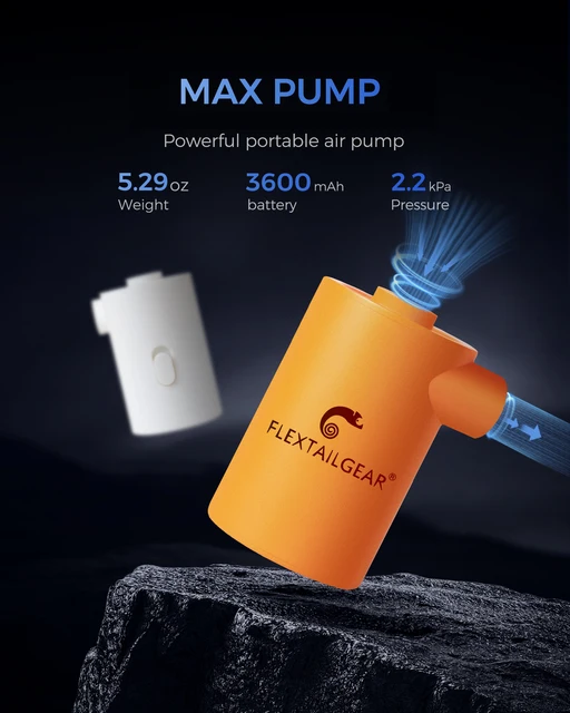 FLEXTAIL MAX PUMP/MAX PUMP EPS - Electric Air Pump Camping Pump Quick Inflate Deflate for Air Mattress, Sleeping Pad, Vacuum Bag 1