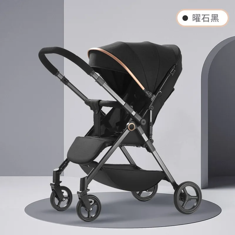 

Can sit and lie down two-way ultra-light portable folding high landscape four-wheeled shock absorber baby stroller