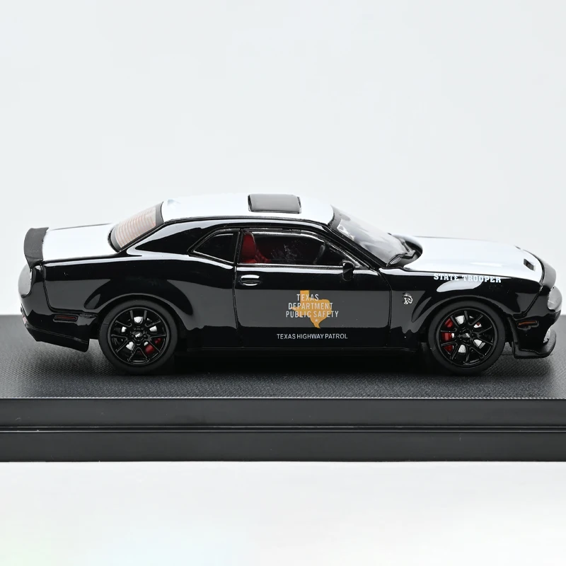 스탠스 헌터스 1:64 닷지 챌린저 SRT 헬캣 텍사스 스테이트 트루퍼 라이버리 아메리칸 머슬 폴리스카 합금 모델 (수집가용)