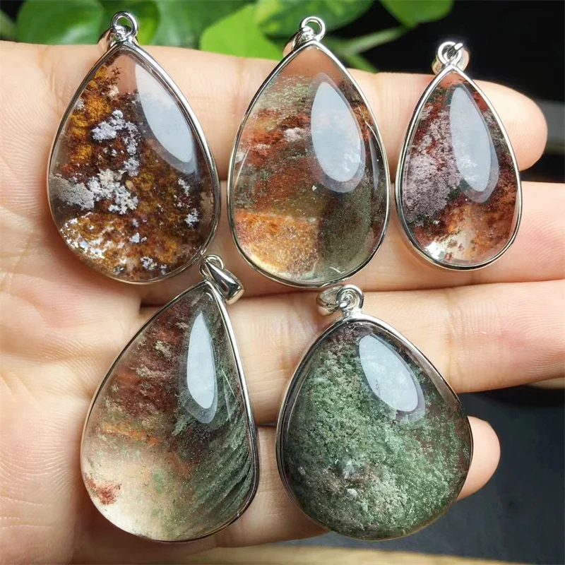 

S925 Natural Garden Quartz Pendant Crystal Carving Polishing Mature Charm Jewelry Birthday Present Holiday Gift