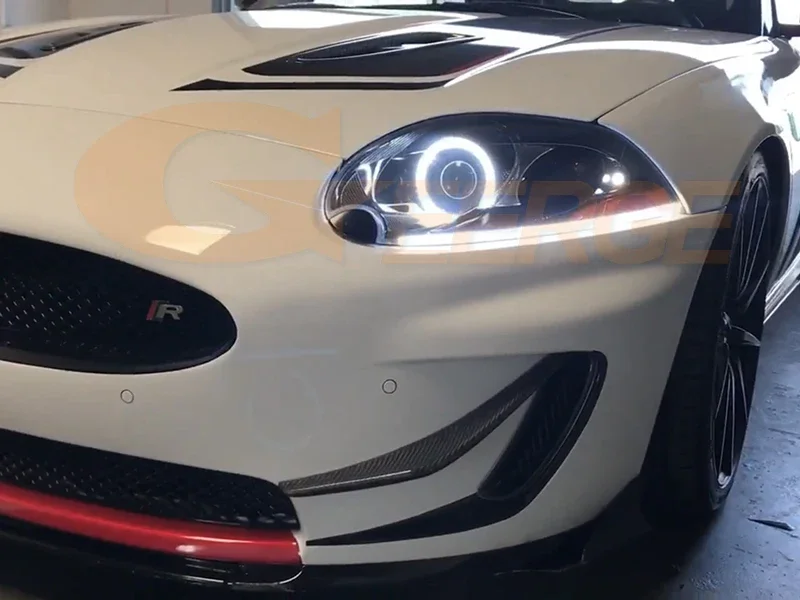 재규어 XK XKR 2006 2007 2008 2009 2010 2011용 우수한 초고휘도 주간 주행등 방향지시등 LED 엔젤 아이 키트 헤일로 링