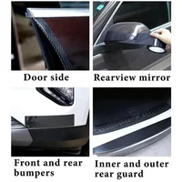 3D Carbon Fiber Car Sticker DIY Paste Protector Strip Car Door Sill Side Mirror Anti Scratch Tape Waterproof Protect Film 5