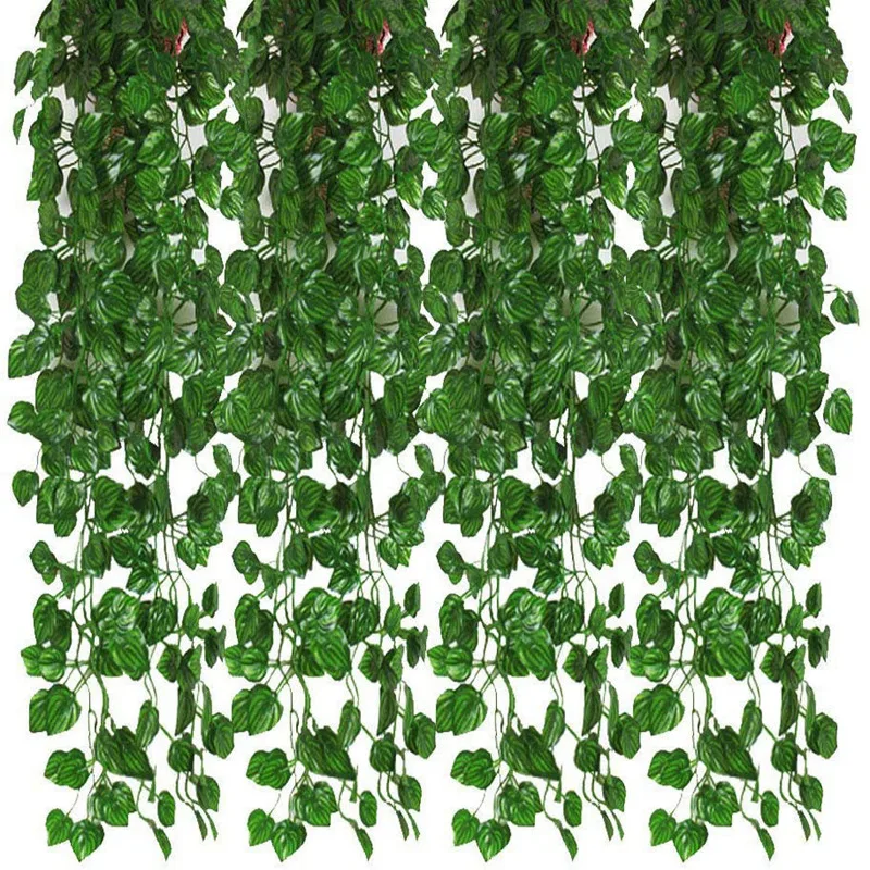 Promotion! 12Pcs Artificial Ivy Garland Leaf Vines Plants Greenery Hanging Fake for Wedding Backdrop Arch Wall Jungle Par |