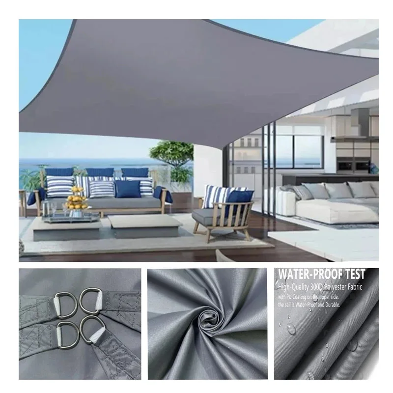 300D awning Summer outdoor waterproof anti-UV shade canvas Oxford cloth sunscreen rain cover garden courtyard awning