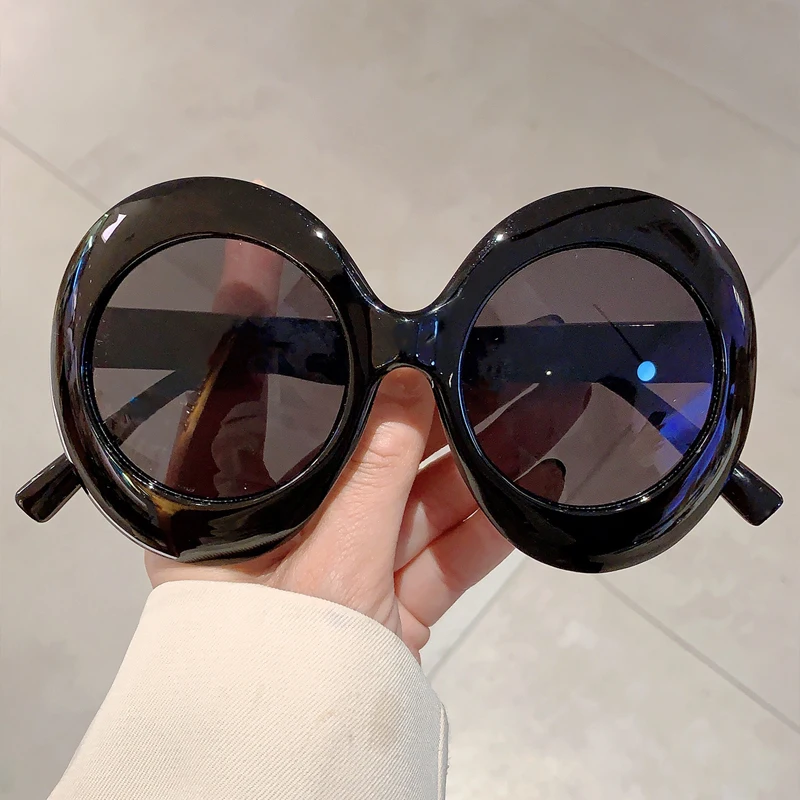 KAMMPT Oversized Round Sun Glasses 2024 Women Fashion Vintage