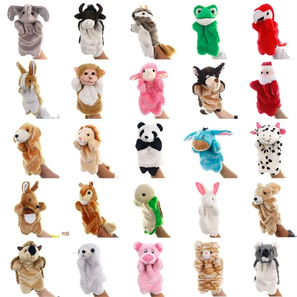 Animal Hand Puppet Cat Dolls Plush Hand Doll Early Education Learning Toys Children Puppets for Telling Story Cartoon Plush Toys