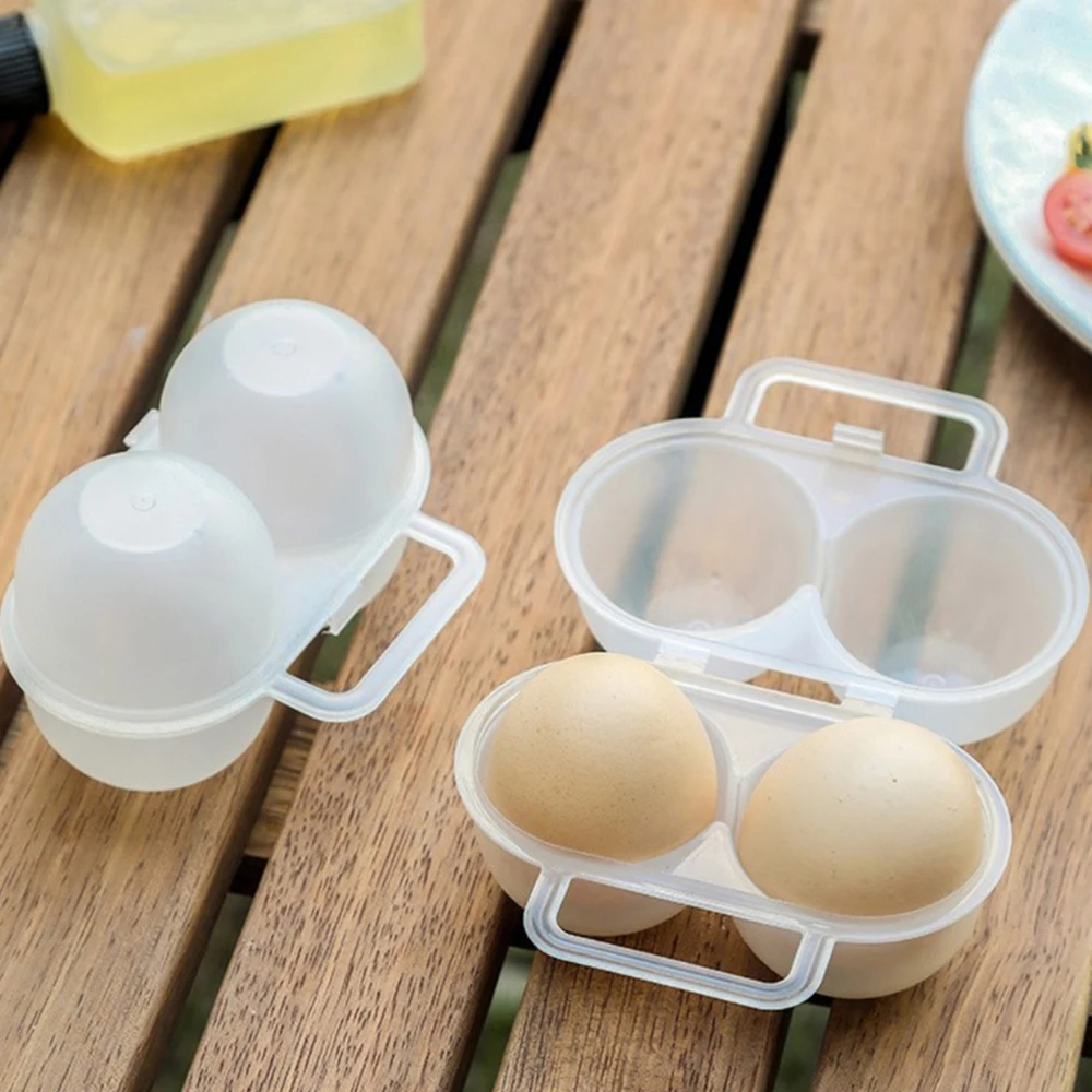 1/3PCS Portable Egg Storage Box 2 Grids Plastic Durable Egg Storage Container Save Space Refrigerator Egg Dispenser With Fixed 5