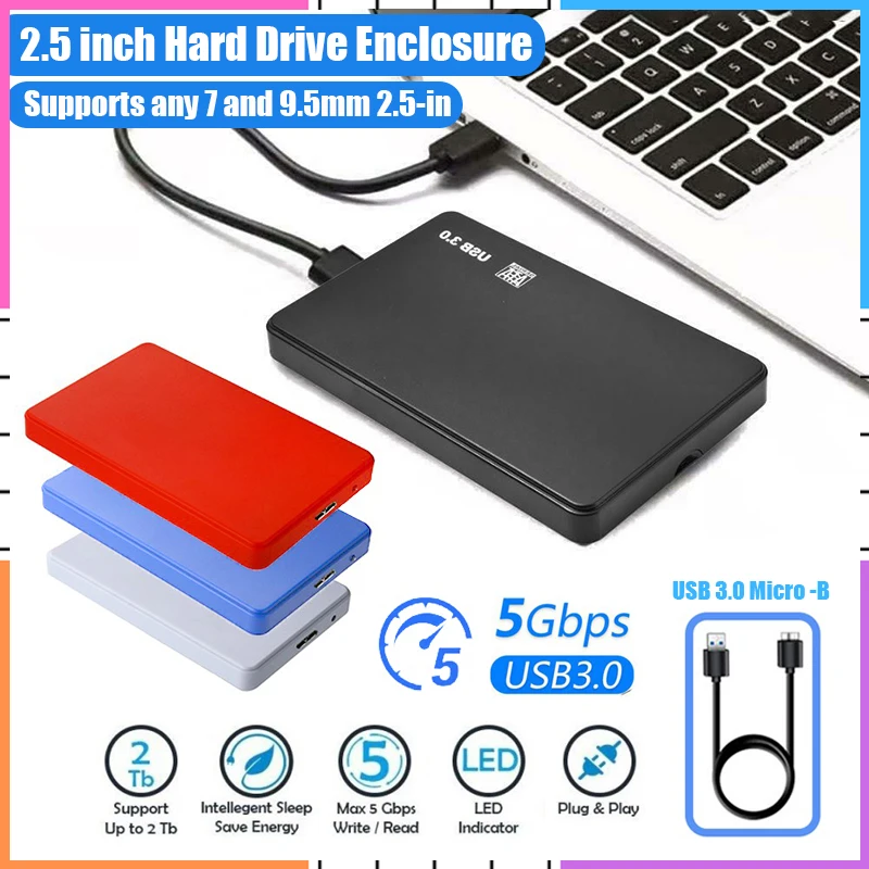 Custodia Per Hdd Usb Da 2.5 Pollici Da Sata A Usb 3.0 Disco Rigido Sata Esterno Hd Externo Drive Box