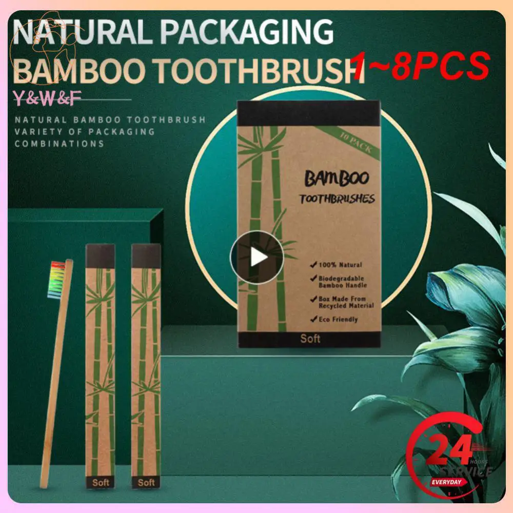 

1~8PCS Colorful Natural Bamboo Toothbrush Set Soft Bristle Charcoal Teeth Whitening Bamboo Toothbrushes Soft Oral Care