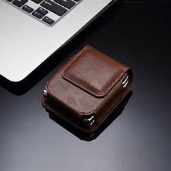 Vintage Leather Finger Ring Belt Case - Waist Bag Cover - Galaxy Z Flip 8 (Light brown)