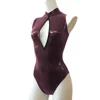 Sexy Front Zipper High Neck Playsuit Sleeveless Slim Fit Glossy PVC Leather for Women Jumpsuits Pole Dance Plus Size Bodysuit