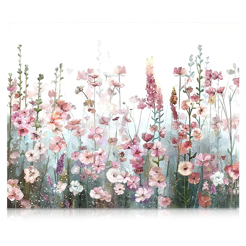 

Adults Drawing Paintwork With Paintbrushes For Beginners On Canvas For Home Wall Decoration Gift-Sea Of Flowers