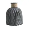 Nordic Flower Vase Imitation Ceramic Moire Artificial Flower Vase Living Room Desktop Decoration Wedding Centerpiece Arrangement 4