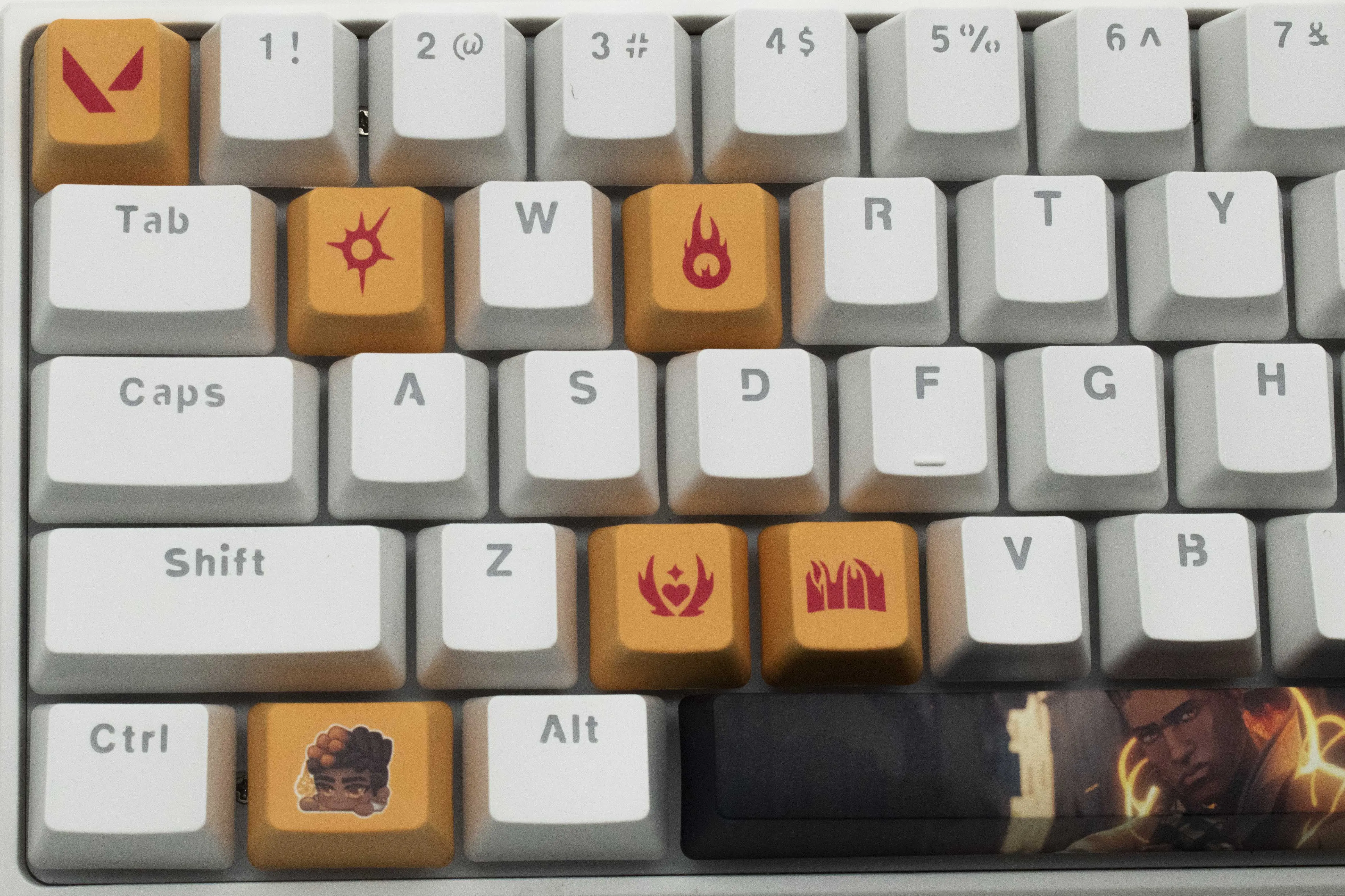 Valorant Pbt Dye Sub Keycaps Phoenix Keycaps Perfil Oem 10 Chaves - Imagem 5