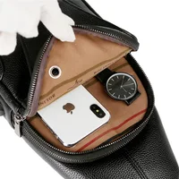 Sac à Bandoulière de Grande Capacité en Cuir PU pour Homme, Accessoire de Marque, avec Wild USB, à la Mode, de Haute Qualité 4