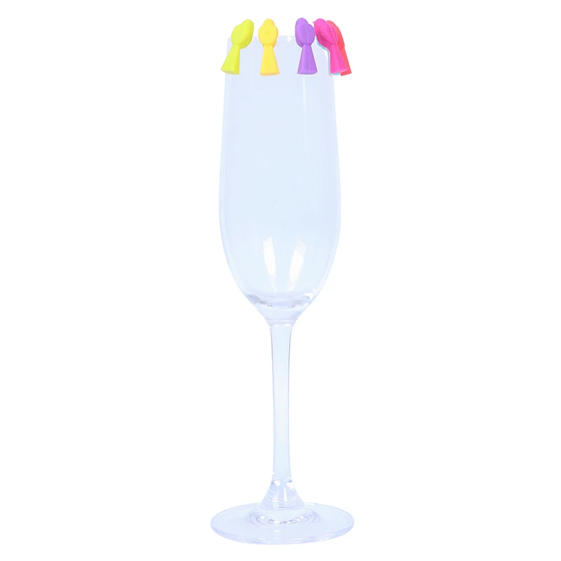 Antianzhizhuang Marqueurs Verre À Vin Lot 6 Oiseau Mignon Breloques En Verre Boisson En Silicone Étiquettes Reconnaissance Étiquettes Tasse Signes Distinctifs