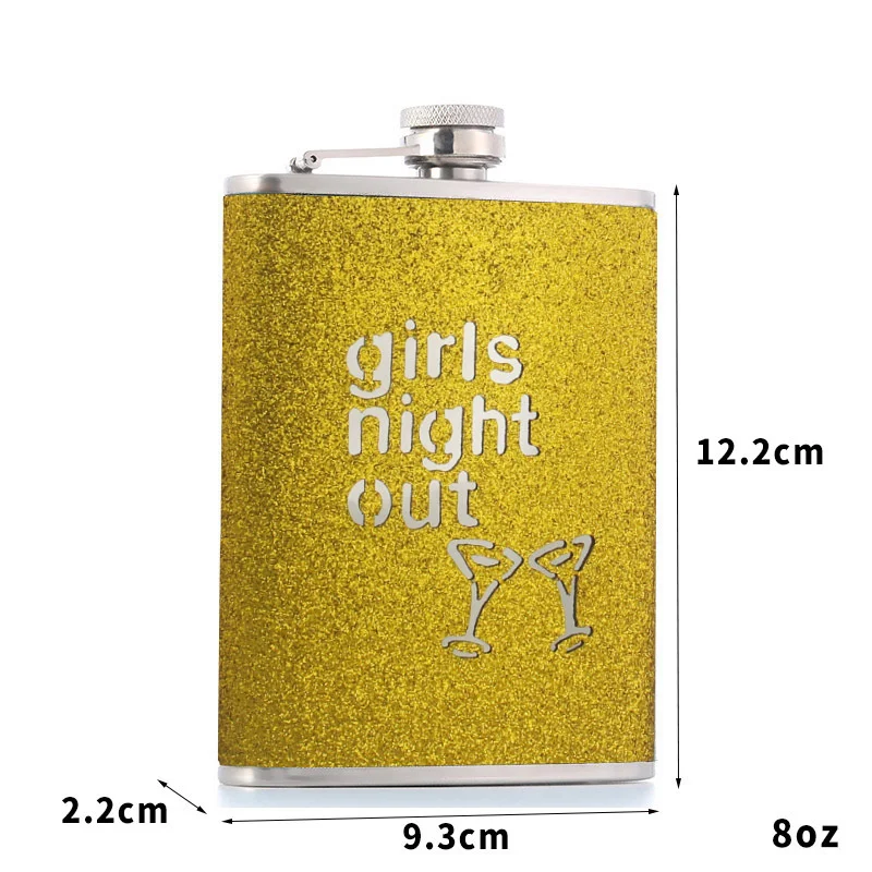 여성용 스테인리스 스틸 힙 플라스크, 포켓 히든 양주 위스키 알코올 플라스크 용기, 8OZ