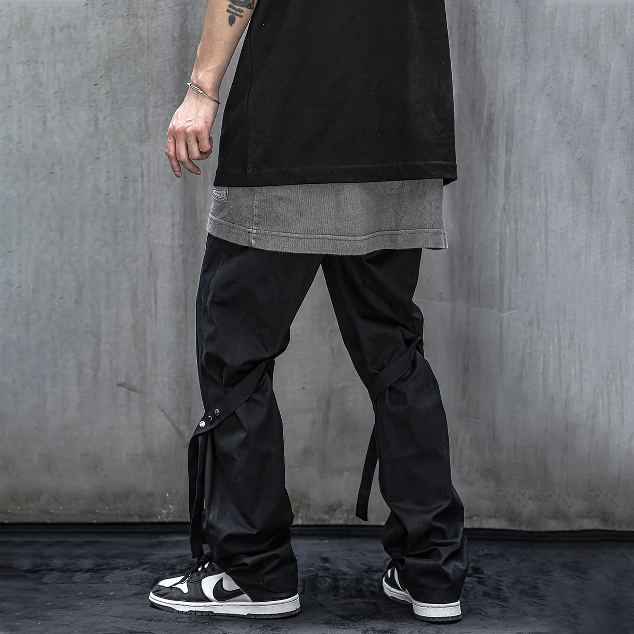 Tactical 2022 Functional Joggers Men Trousers Hip Hop Cargo Pants Mens Streetwear Ribbons Fake Zip Up Black |
