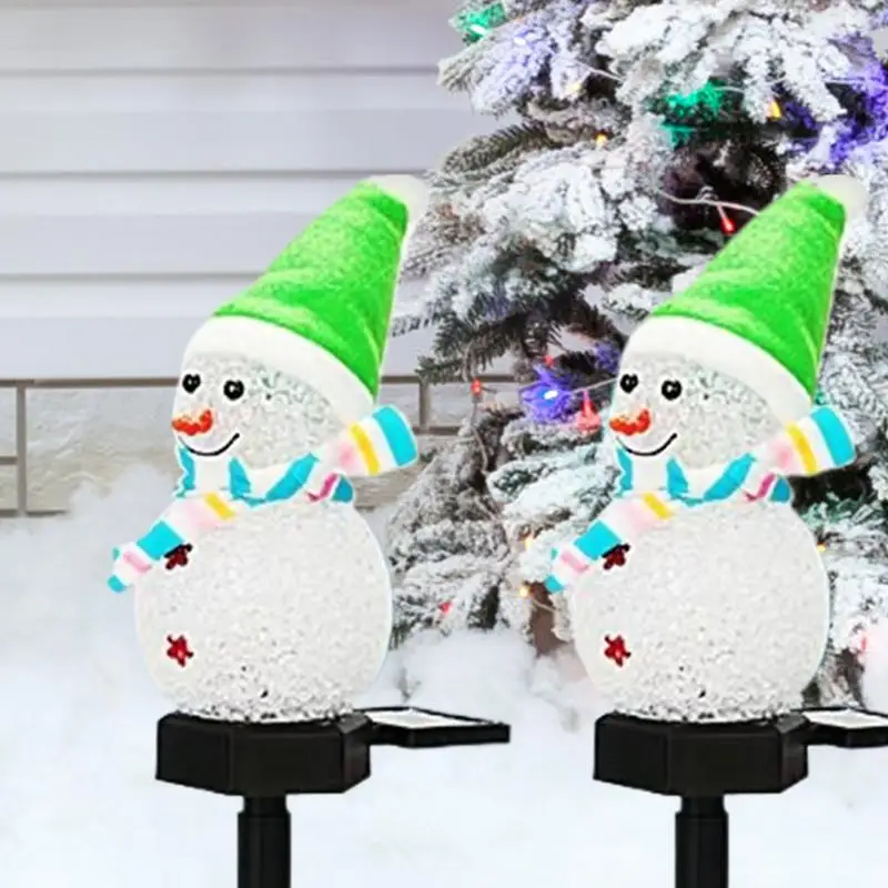 Christmas Snowman Solar Stake Lights Waterproof Walkway Landscape Lights Solar Christmas Decorations Outdoor Solar Energy For 5