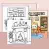 24-Page Premium Adult Picture Book - Cozy Home Design Coloring Book for Colorful Creativity and Skill Enhancement 3