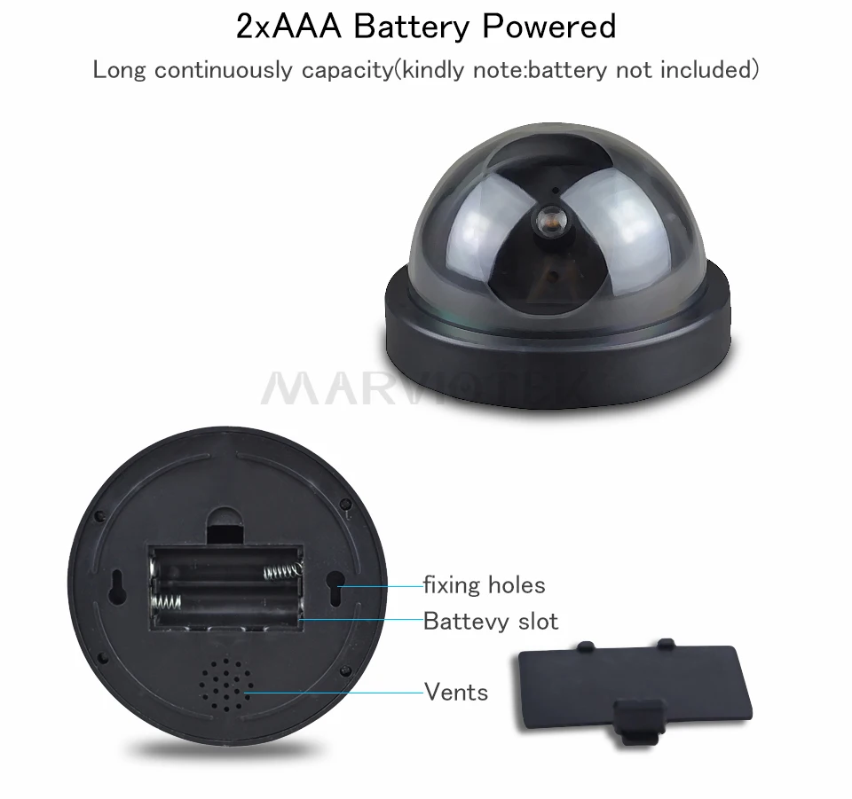 Fake Camera Dummy Surveillance Cameras Home Security Dummy Camera Mini LED Light Fake Dome Simulated Video Surveillance Camera
