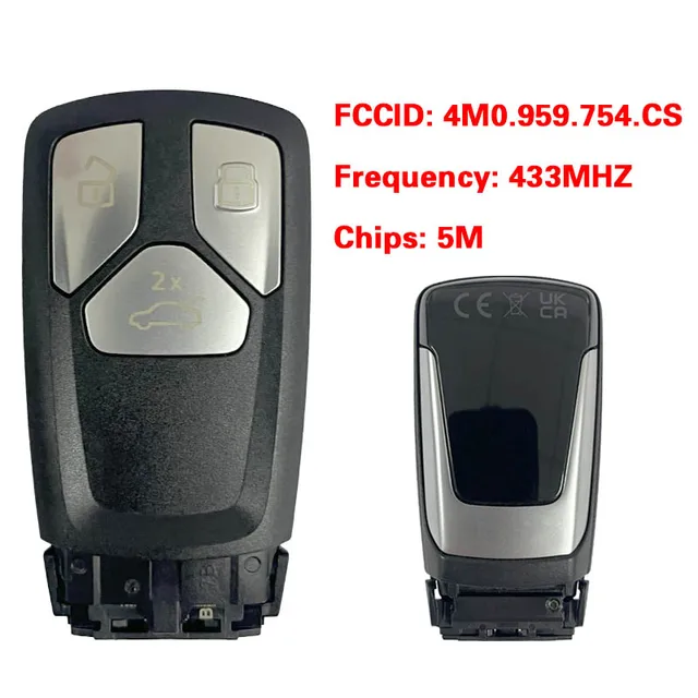 Audi Q7 OEM H50 High Remote Key 3 Buttons 433MHz 5M Chip 4M0 959 754 CS 1