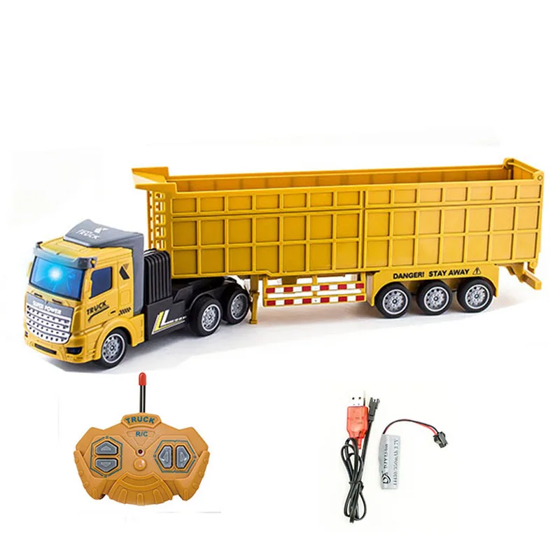 1/48 36Cm Big Rc Truck Model 27 Mhz Wireless Remote Control Dump Truck Transporter Container Truck Rc Car Toys for Boy Kid Child