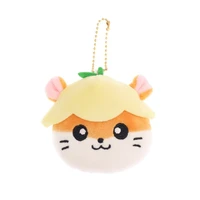 Corocorokuririn Hamster Plush Keychain Cute Tape Measure Rule Animal Head Bag Keychains Key Ring 2