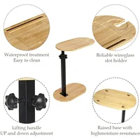 ไม้อ่างอาบน้ําถาดด้านข้าง,ไม้ไผ่อ่างอาบน้ําถาดตาราง,ความสูงปรับอิสระBathแคดดี้ถาดอ่างอาบน้ําด้านข้างตารางHome Spa 3