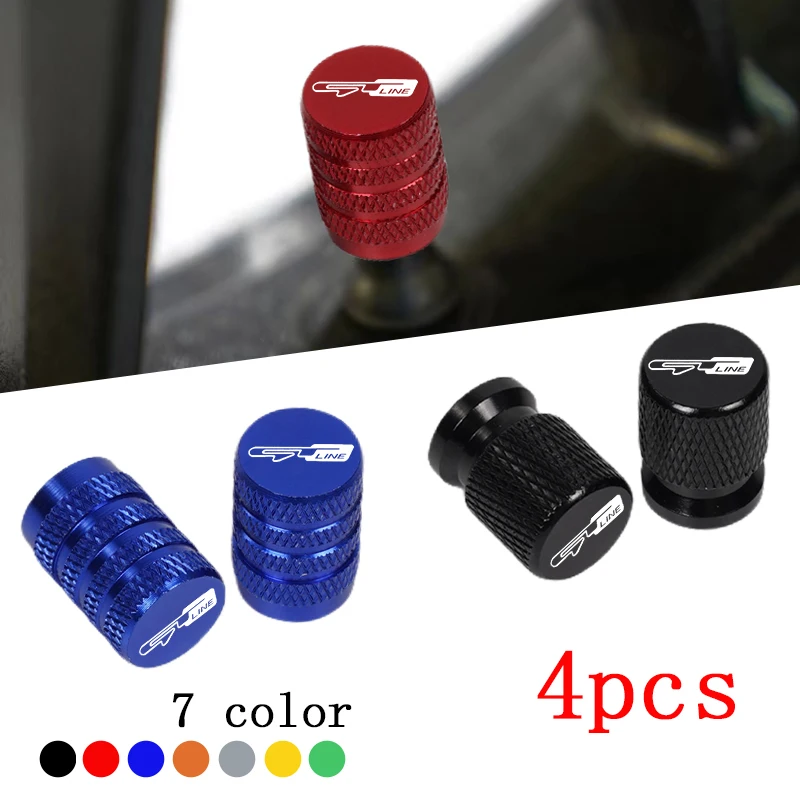 Set of 4 CNC Aluminum Car Tire Valve Stem Caps - Stylish Air Port Covers
