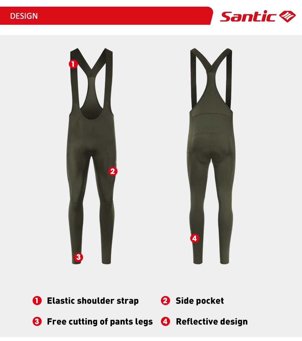 Santic الرجال الدراجات مريلة السراويل 6 ساعات 4D مبطن ربيع الخريف ركوب السراويل سهلة قطع القدم افتتاح برو MTB الطريق سباق السراويل