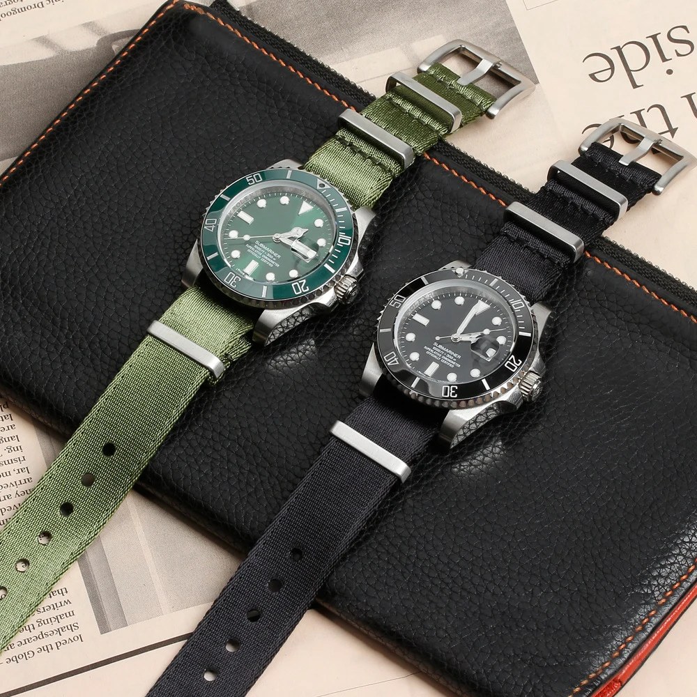 Extra-Long Military-Style Nylon Watchband for Larger Wrists - 33CM Length, 20mm/22mm Width