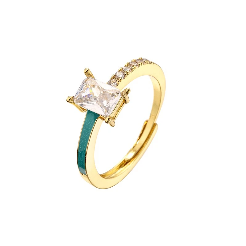 Bague Colorée en Émail Bonbon avec CZ INS Style pour Femmes et Filles