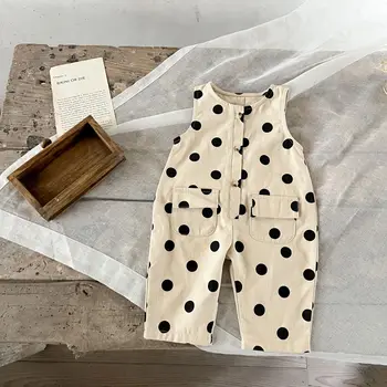 spring and autumn Newborn Infant Baby Girls Romper round dot Sleeveless Rompers Kids Onepiece Fashion Baby clothing 1