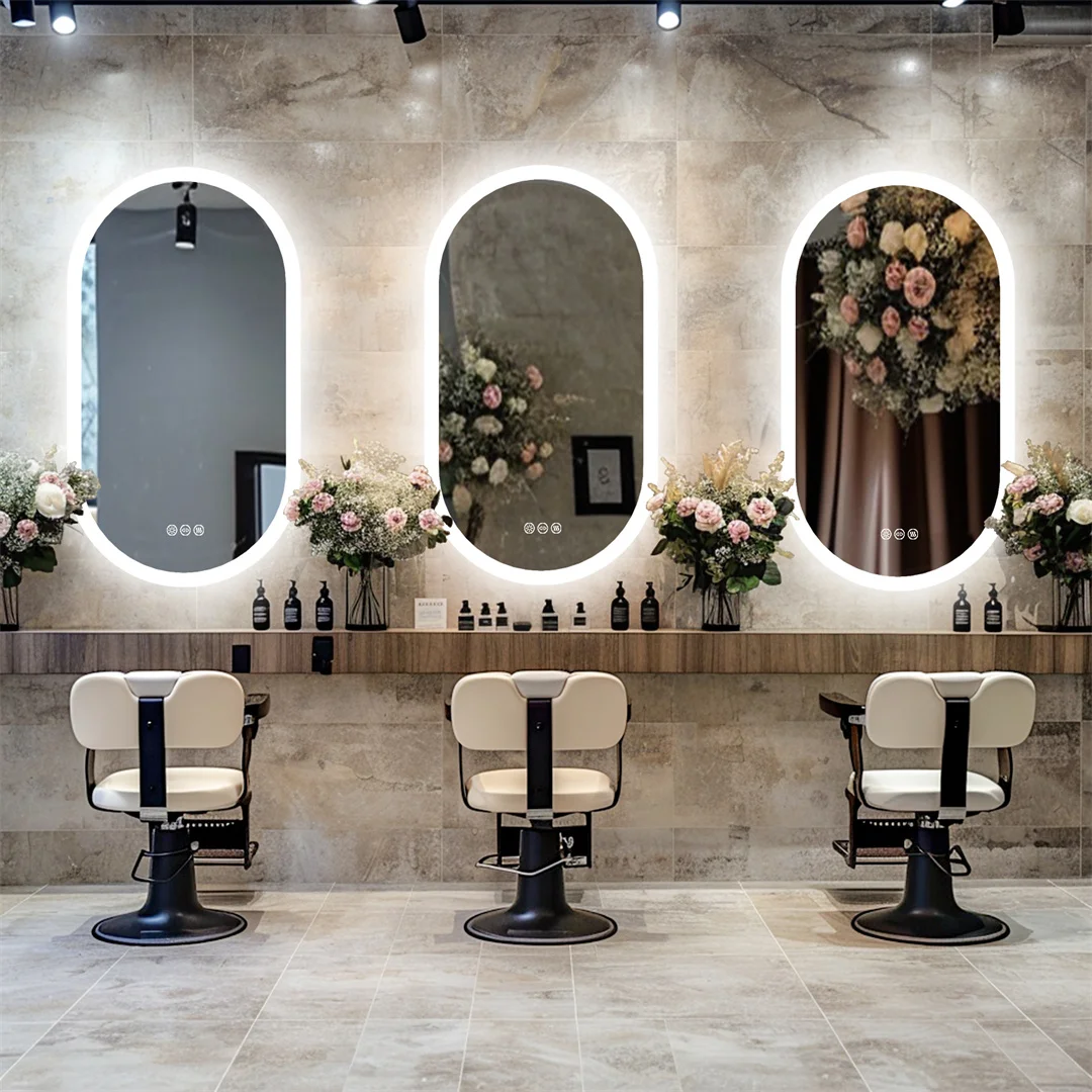 LUVODI Backlit Lighted Bathroom Mirror LED Bedroom Vanity Mirror Salon Mirror with Touch Sensor Dimming Defog IP44 4