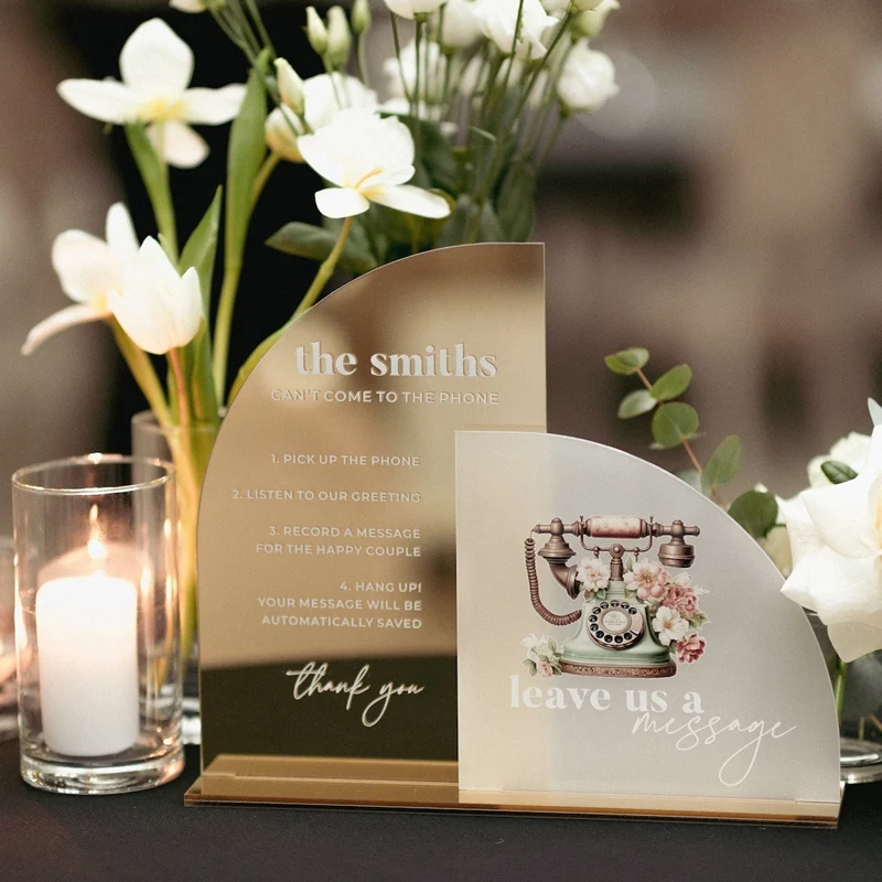 Wedding Audio Guestbook Sign Audio Guest Book After the Tone Sign Gold Mirror Signs Audio Book Table Sign Table Decor