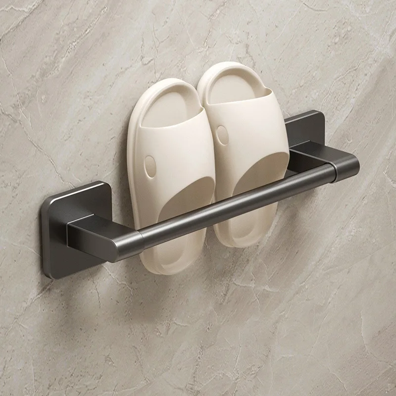 Bathroom Slipper Rack No Punching Wall Mounted Slipper Storage Rack Bedroom Shower Room Bath Slippers Hanger Babouche Organizer 5