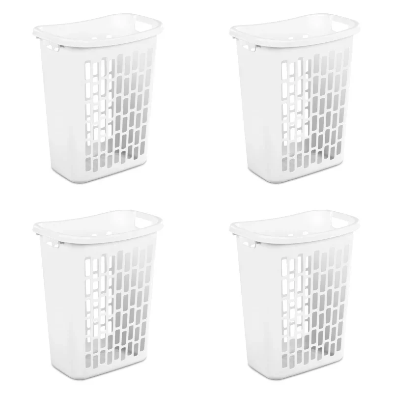 

Mainstays Rectangular Open Hamper Plastic, White, Set of 4