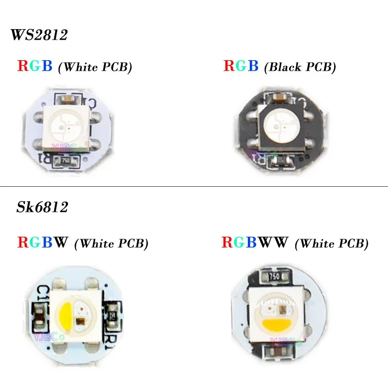 100 pieces WS2812B LED Chips&Heatsink Built-in WS2811 IC/SK6812 IC LED Board 5V SMD 5050 RGB/RGBW/RGBWW Digital Pixels modules